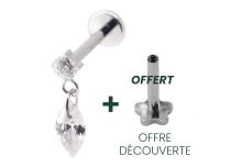 Sterile Titanium Interne Labret mit Strass- und Ovalmuster |  ITC