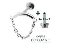 Sterile Titanium Interne Labret mit gebogenem Barr und Kette |  ITC