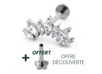 Labret Titanium Intern Steril Motiv Marquise 7 Strass |  ITC