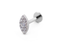 Labret Titanium Interne Steril Ovalmuster mit Strass |  ITC