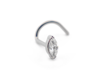 Nasenstecker Titan intern steril Oval mit Strass |  ITC