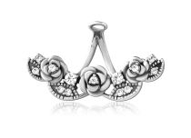 Stahl-Anhänger für Banane Bauchnabel Motiv 3 Rosen mit Strass Weiß |  ITC