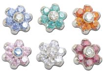 Titanscheibe Interne Schraube Blumenmotiv mit Strass bunt |  ITC