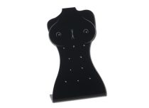 12-Platz-Display für Schmuck Nippel Acryl. Schwarz