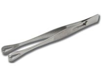 Edelstahl Pinzette mit offenem Dreieck (5 x 10 mm), Länge 14,5 cm mit Klemme