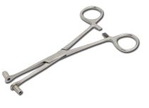 Septumklemme aus Edelstahl. Externes Rohr
