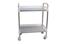 Guéridon inox auf Rollen, 2 Tabletts |  ITC