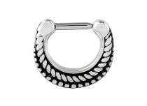 Ring Stahl Scharnier Septum Motiv Trese |  ITC