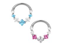 Stahlring Scharnier Septum 1.2X8 Strass weiß.