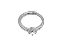 Ring Stahl Silber Scharnier Kristall Weiß |  ITC