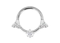 Anneau charnière titane 1.2x8 multistrass carré et triangulaire