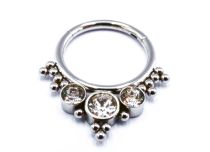 Ring Scharnier Motiv Krone mit Kugeln und Strass |  ITC