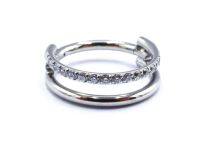 Ring Stahlscharnier Doppelring Mono Strass |  ITC