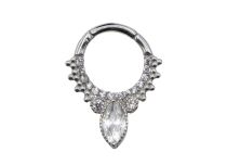 Scharnierring Stahl Tropfen Strass weiß Multi Strass |  ITC