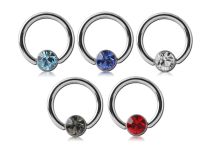 Ring mit farbigem Kristall 2,5 mm |  ITC