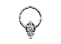 Ring Titan Scharnier Ornamentalmuster Strass weiß |  ITC