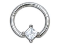 Ring Stahl Kristall Weiß 7 mm |  ITC