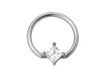 Ring Stahl Kristall Weiß 7 mm |  ITC