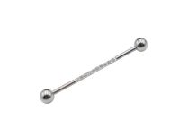 Barbell Industrieller Stahl mit Kugel 5 mm und Strass |  ITC