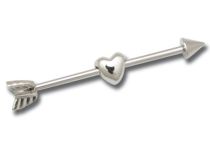 Barbell Industrial Stahl Herz und Pfeil Motiv 6 mm |  ITC