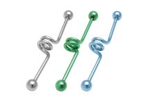 Barbell Industrieller Stahl mit Kugeln 5 mm Motiv Feder Farbig |  ITC