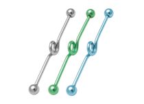 Barbell Industrieller Stahl mit Kugeln 5 mm Spiralmuster Farbig 10 mm |  ITC