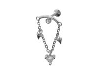 Labret Stahl Anhänger Dreieck Strass weiß