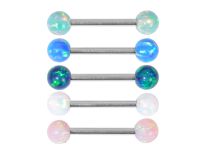Barbell Stahl Opal Synthetik Farbige Kugeln 5mm|  ITC