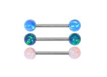 Barbell Stahl Opal Synthetik Farbige Kugeln 5mm|  ITC