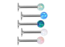 Labret Stahl Opal Synthetisch, Kugel 3 mm  iTC