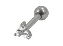 Barbell Stahl Blume Kristall  iTC