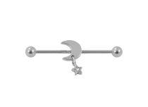 Barbell Industrielle Stahl Mond und Stern  iTC