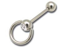 Barbell Stahl Ring und Kugel mit Strass 10 mm |  ITC
