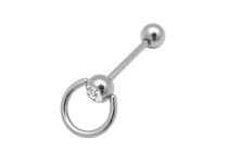 Barbell Stahl Ring und Kugel mit Strass 10 mm |  ITC