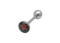Barbell Stahl Scheibe 8 mm Motiv Satanic Star Rot |  ITC