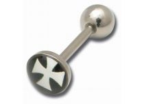 Barbell Stahl Scheibe 8 mm Motiv Kreuz Templerorden |  ITC