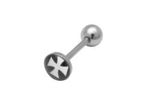 Barbell Stahl Scheibe 8 mm Motiv Kreuz Templerorden |  ITC
