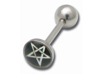 Barbell Stahl Scheibe 8 mm Motiv Satansstern Weiß |  ITC