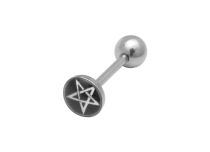 Barbell Stahl Scheibe 8 mm Motiv Satansstern Weiß |  ITC