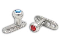 Piercing Oberfläche Titan Kugel Stahl 2 mm und Kristall Weiß |  ITC