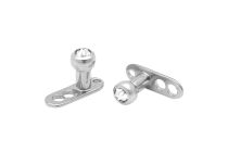 Piercing Oberfläche Titan Kugel Stahl 2 mm und Kristall Weiß |  ITC