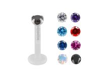Labret BioFlex 1.2 x 8 mm Kristall-Endstück Farbig |  ITC