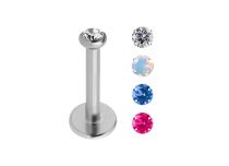 Labret Titanium Internal Crystal Ball Colored 2 mm |  ITC