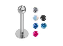 Labret Titanium Kristall 2,5 mm Facette Farbig |  ITC