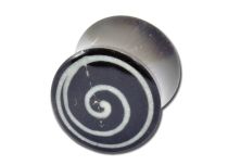 Plug aus schwarzem Horn mit Spiralmuster |  ITC
