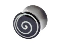 Plug aus schwarzem Horn mit Spiralmuster |  ITC