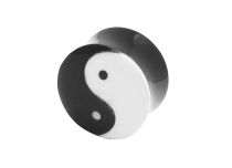 Plug aus schwarzem Horn Yin-Yang-Motiv |  ITC
