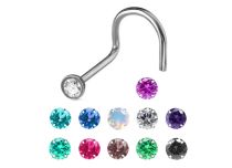 Stud Nez Stahl 0,8 mm Kugel Kristall Farbig |  ITC