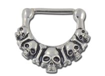 Schmuckstück aus Stahl Klicker Totenkopf |  ITC
