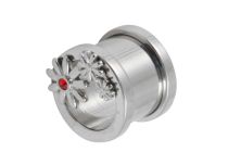 Tunnel Stahl verschraubbar Motiv Blume Strass Rot |  ITC